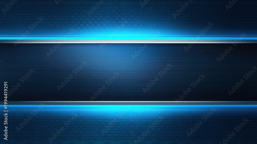 Naklejka premium Abstract blue background with glowing light beams creating a modern technological atmosphere, ideal for design, presentation, or digital projects