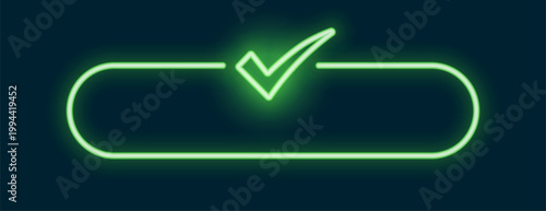 glowing neon certified checkmark tick box design