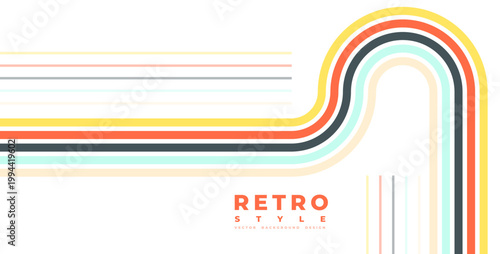 colorful vintage stripe background in retro style