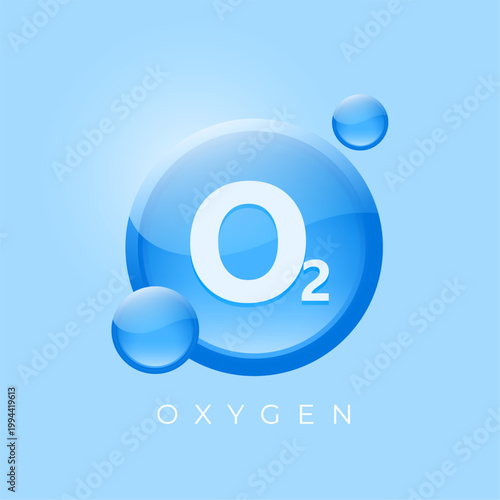oxygen o2 molecule glossy bubble design