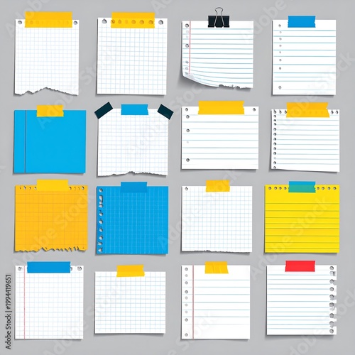 Collection of colorful sticky note paper.