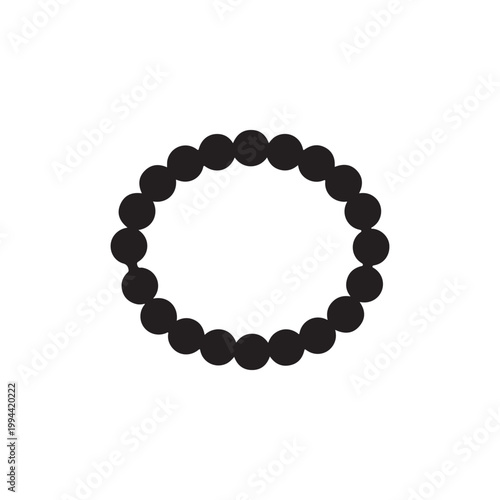 A Bead Bracelet Fashion Accessory silhouette icon vector flat design on white background.