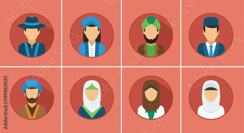 A circular arrangement of stylized varying shades of green quotation mark icons against a white background