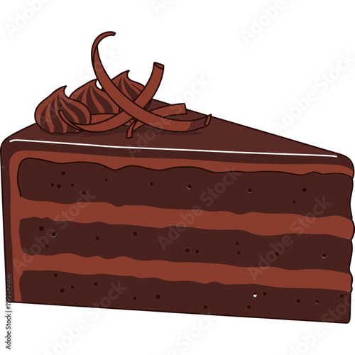 A delicious slice of chocolate cake sits on a plate indoors