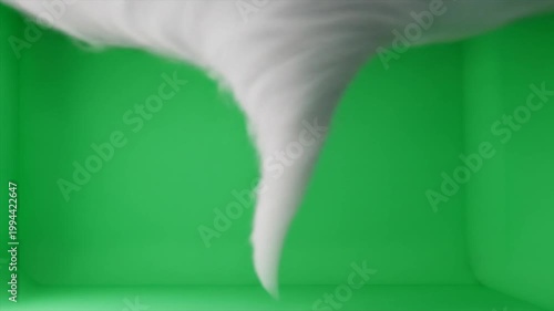 Abstract green and white fluid motion splash in minimalist background