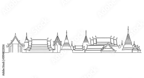 Wat Phra Kaew temple complex Bangkok.