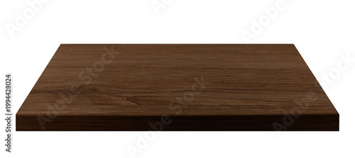 Cuadro en lienzo Dark brown wooden rectangle stage or podium on transparent background