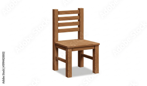Wooden Chair Realistic Furniture Vector Illustration