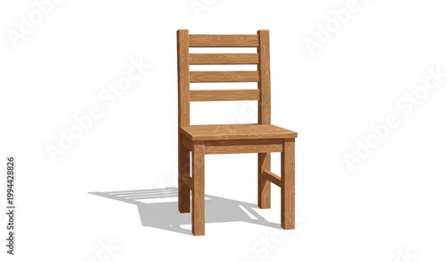 Wooden Chair Realistic Furniture Vector Illustration