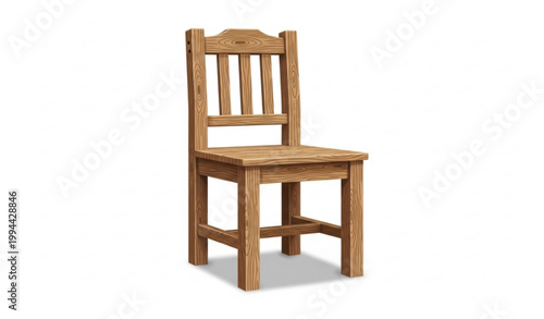 Wooden Chair Realistic Furniture Vector Illustration