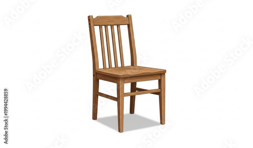 Wooden Chair Realistic Furniture Vector Illustration