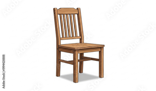 Wooden Chair Realistic Furniture Vector Illustration