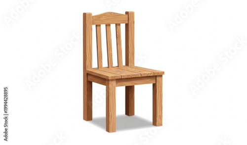 Wooden Chair Realistic Furniture Vector Illustration