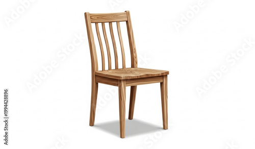 Wooden Chair Realistic Furniture Vector Illustration