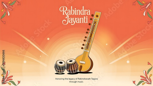 Rabindra jayanti celebration with sitar and tabla