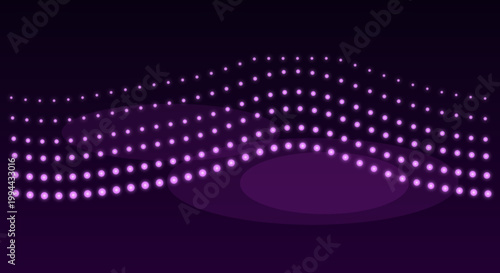 Purple dot pattern in wavy lines on dark background with gradient effect for nightclub decor
