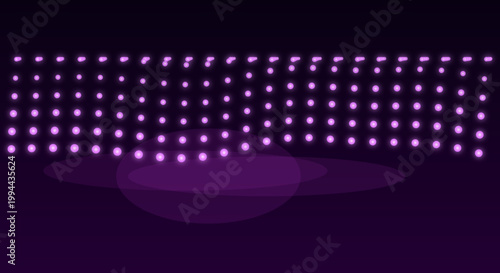 Purple LED light installation in dark room with modern futuristic ambiance for nightclub decor