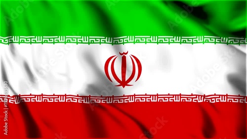 Flag of Iran, video. Iranian flag waving on the wind