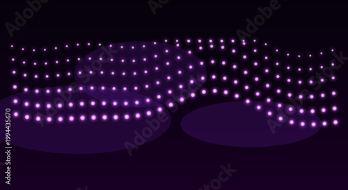 Glowing purple LED sunglasses in dark futuristic neon lighting for fashion editorial