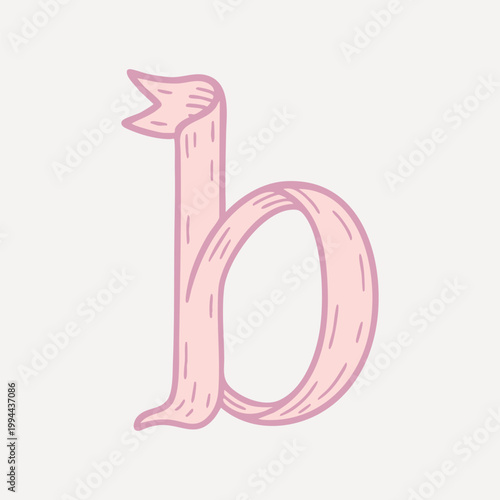 Whimsical pink letter illustration vector