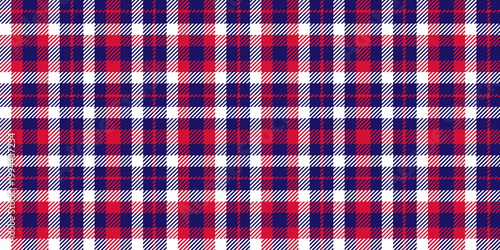 American Patriotic Tartan Pattern in Red White and Blue Colors