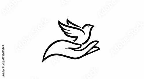 Gentle release of a delicate bird from an open hand, symbolizing peace