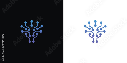 tech tree electrical digital icon logo design vector illustration