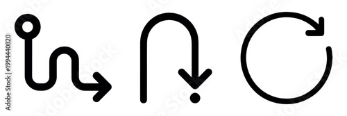 Minimalist arrow line icons vector set