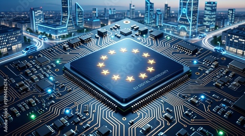 Futuristic technology design symbolizing digital sovereignty and data security.