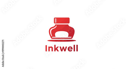 Red Inkwell Logo - Symbol of Writing and Creativity.
