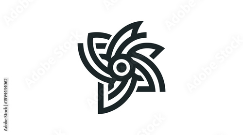 simple logo of propeller and wind