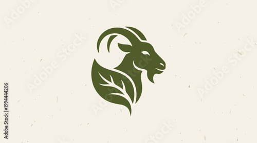 simple vector of goat and nature
