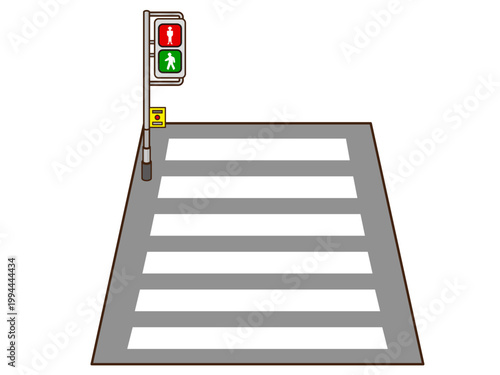 	横断歩道と信号機のイラスト素材3