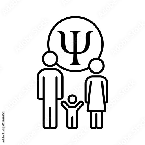 Psychology icon vector. Psychologist Illustration sign. Group therapy symbol or logo.