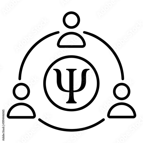 Psychology icon vector. Psychologist Illustration sign. Group therapy symbol or logo.