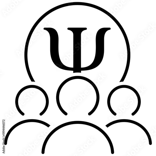 Psychology icon vector. Psychologist Illustration sign. Group therapy symbol or logo.