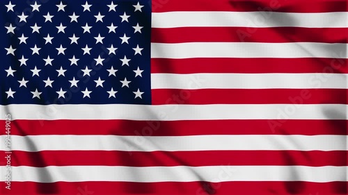 Flag of USA, video. American flag waving on the wind