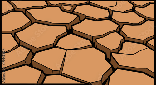 Abstract illustration of cracked earth texture showing drought conditions
