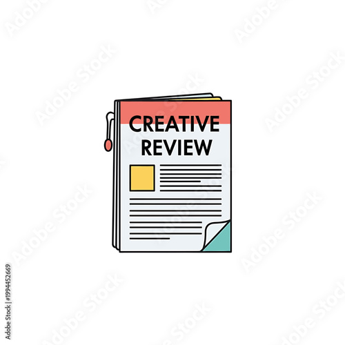 Vector illustration of a professional creative review document