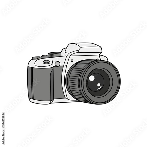 Digital SLR camera vector illustration isolated on white