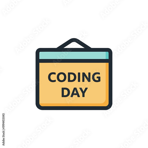 Coding Day hanging sign vector illustration