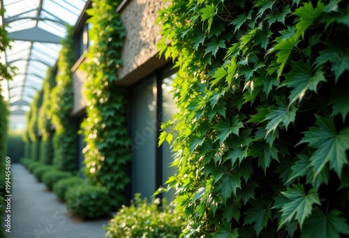 Lush Ivy-Style Evergreen Climbing Facade Covering for Vibrant Architectural Visuals