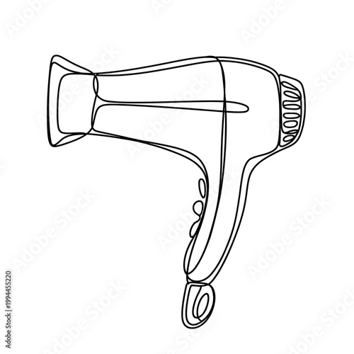 Line drawing of hair dryer