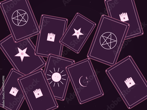 Celestial Tarot Cards Sun Moon Star Pattern Background