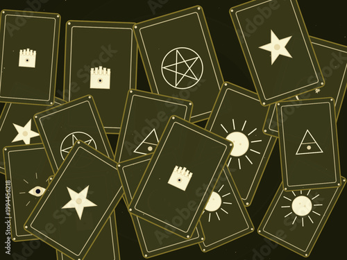 Magical Tarot Deck Astrology Zodiac Pattern Background