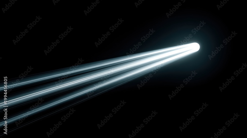 Fototapeta premium Bright Light Beam Against Black Background, Creating Dynamic Visual Effects with Modern Technology Theme, Symbolizing Innovation and Creativity in Design
