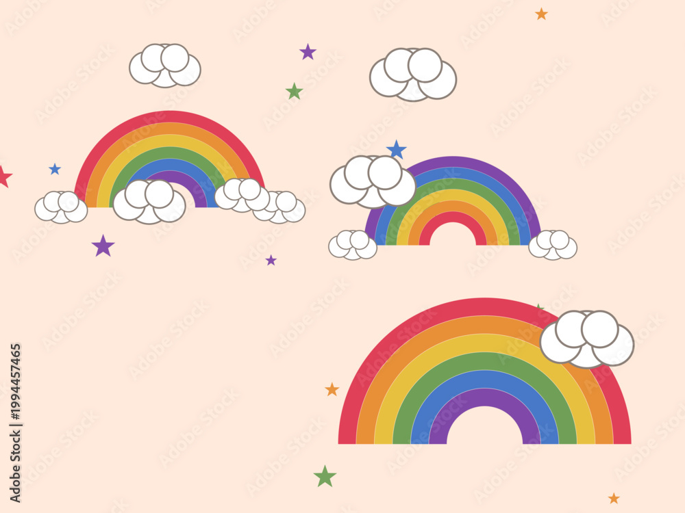 Naklejka premium Retro Rainbow Arch Pattern Y2K Colorful Background