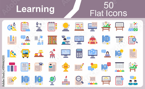 Learning Flat Icons Set