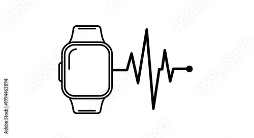 Smartwatch with a heart rate rhythm display represents a modern wearable device tracking health metrics and vital signs to monitor physical well-being throughout the daily routine of a busy.