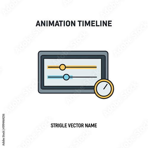 Animation timeline and keyframe editor interface vector illustration